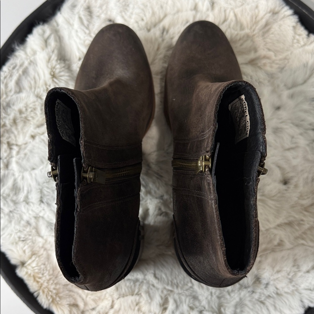 Sorel Blake Waterproof Leather Ankle Booties Blackened Brown Size 10 EUC - Picture 8 of 8
